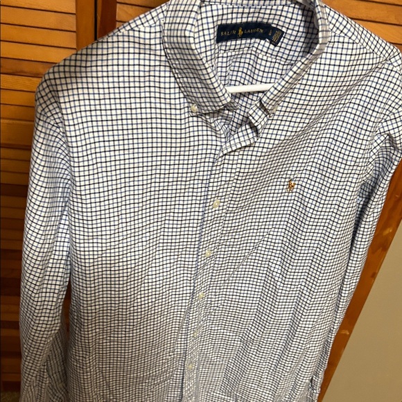 Ralph Lauren Blue and White Checkered Shirt - Picture 1 of 10